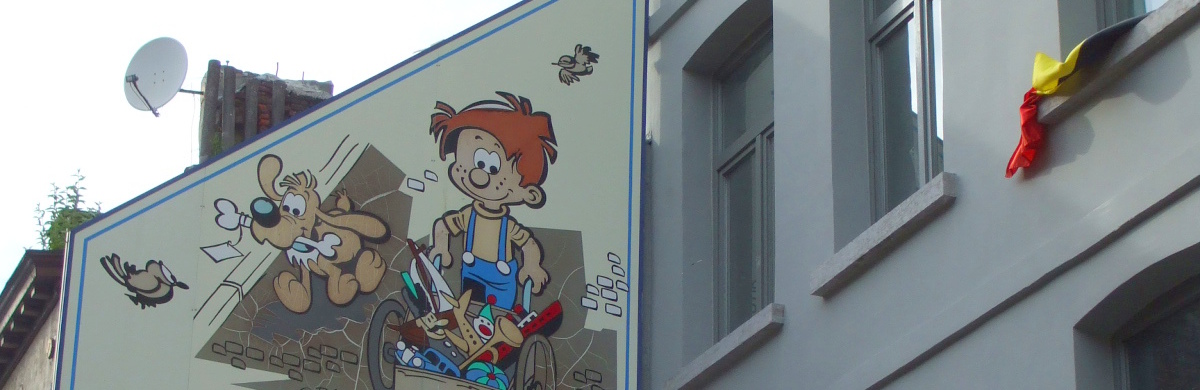 Comics mural in Belgium.