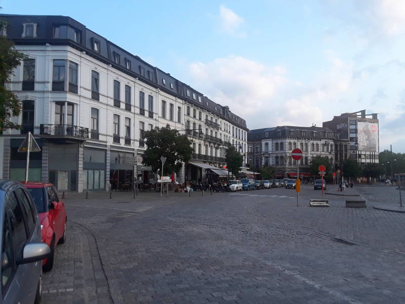 Cafes near the train station in Mons.