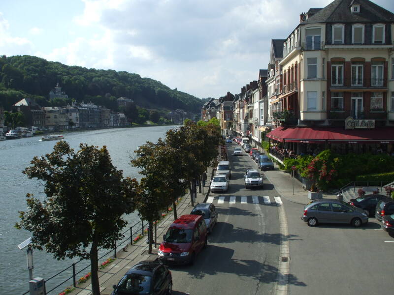The Meuse River through Dinant, in the northwest Ardennes Forest.