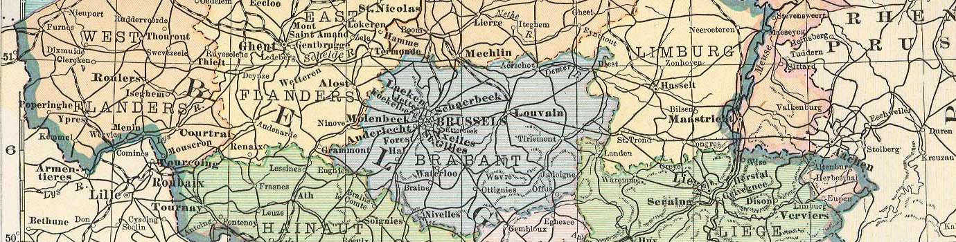 Map of Belgium in 1921.