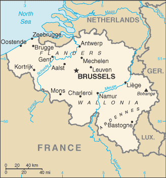 U.S. Government map of Belgium.