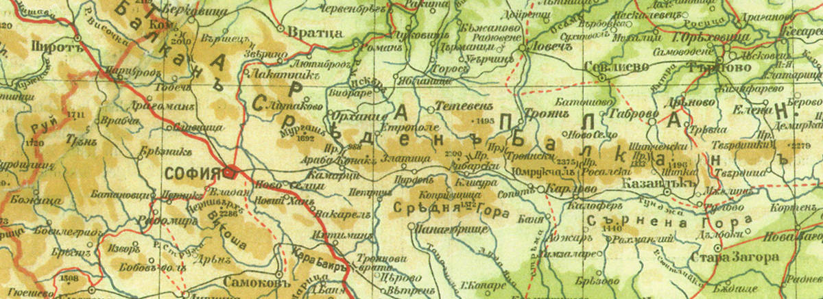 Map of Bulgaria during WWI.
