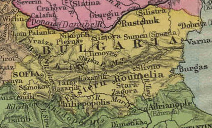 Map of Bulgaria in 1899
