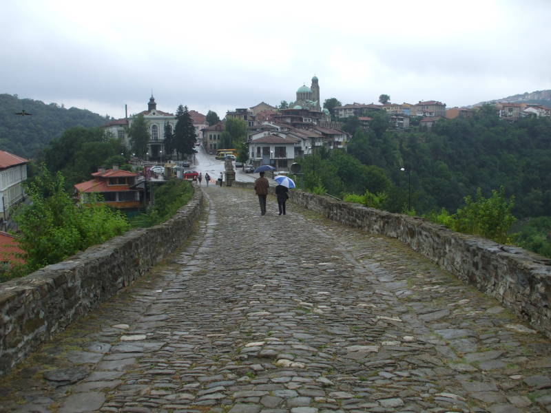 Returning from Tsarevets Fortress to central Veliko Tarnovo, Bulgaria.