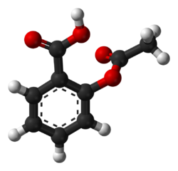 Acetylsalicylic acid molecule, from Wikipedia.