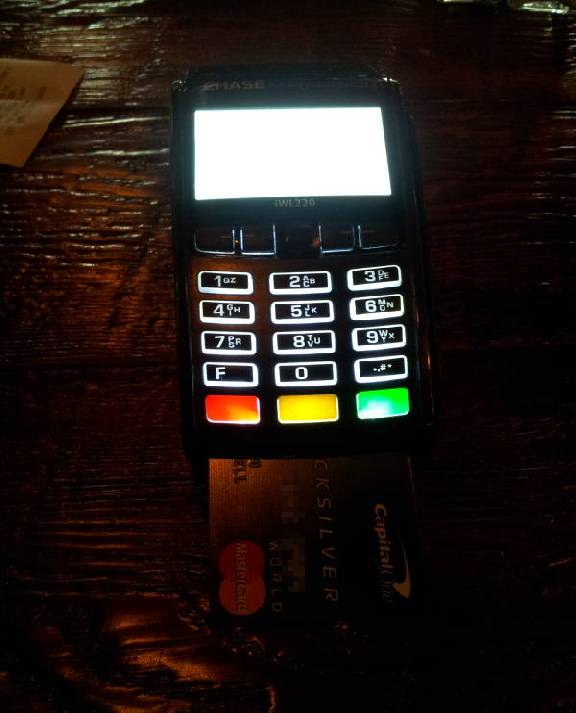 Chip and PIN credit card machine.