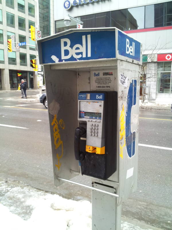 Bell Canada pay phone in Ottawa.