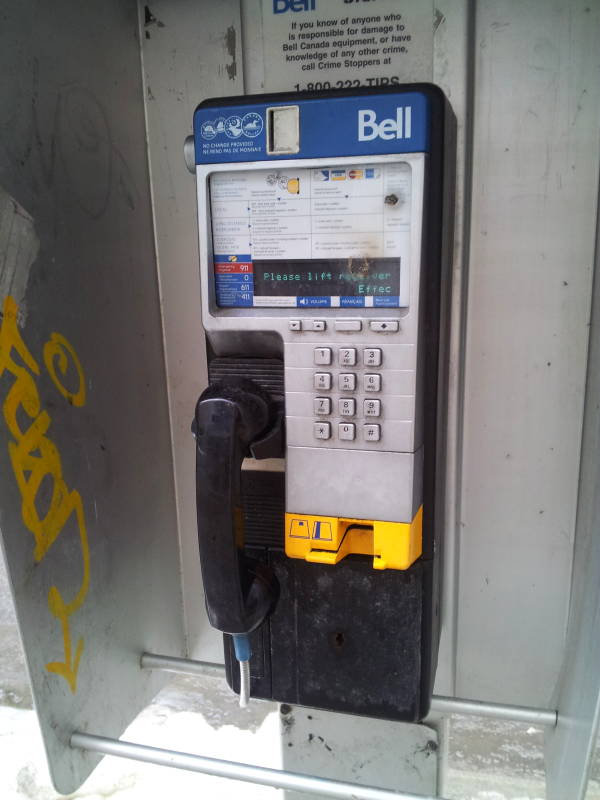 Bell Canada pay phone in Ottawa.