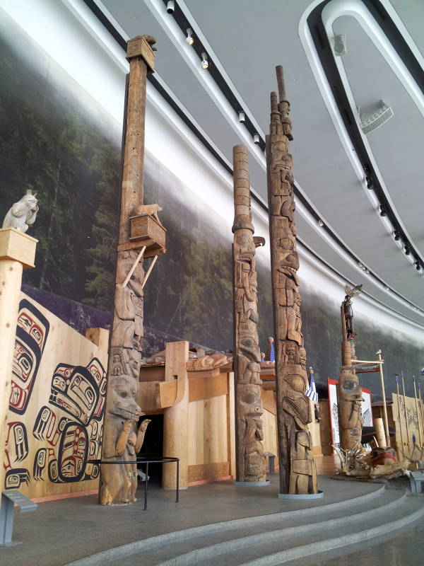 Totem poles in History Museum in Gatineau.