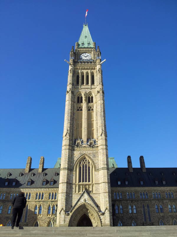 Peace Tower on Canadian Parliament building.