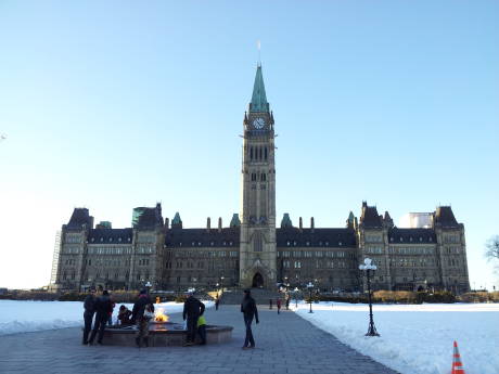 Parliament in winter.