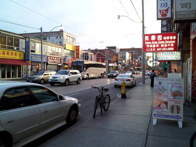 Walking through Chinatown in Toronto.