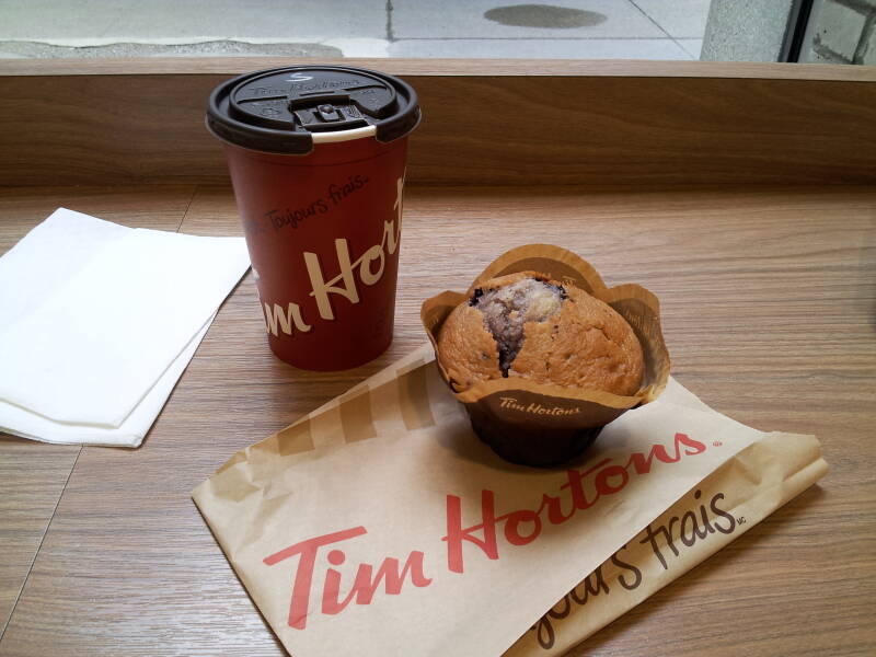 Tim Horton's breakfast in Toronto.