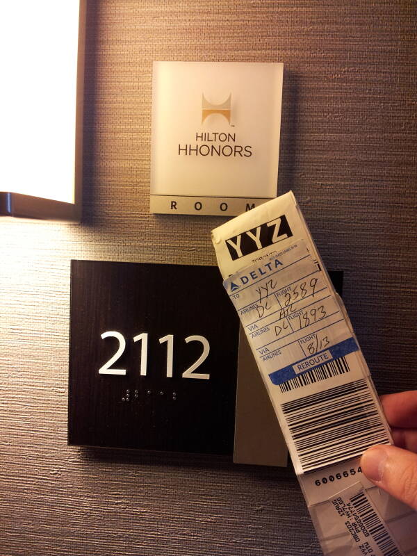 Checking into room 2112.
