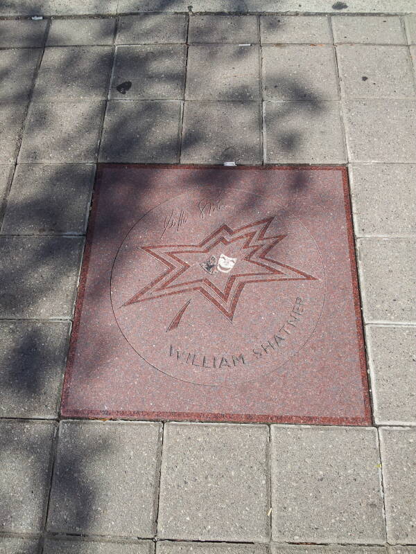 William Shatner on the walk of stars in Toronto.