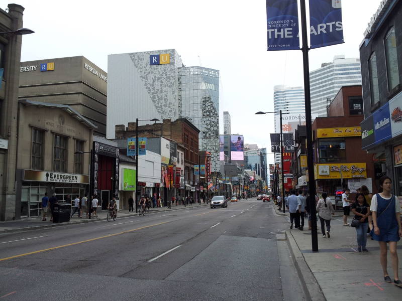 Looking north up Yonge Street in Toronto.