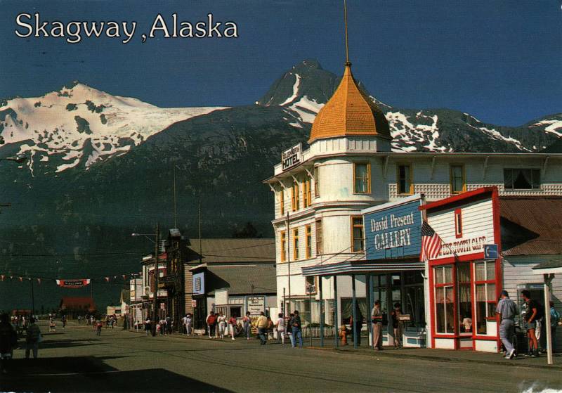 Main street of Skagway, Alaska.