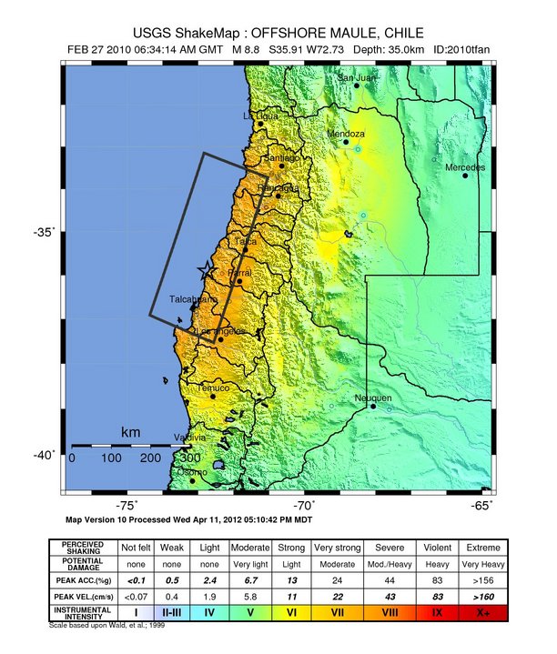 US Geological Survey data on the 2010 earthquake