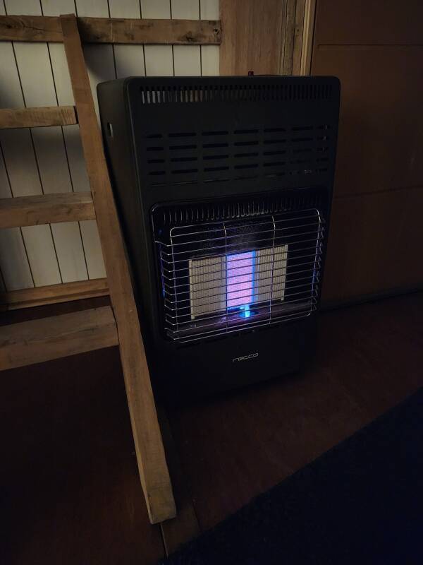 Heater at night.
