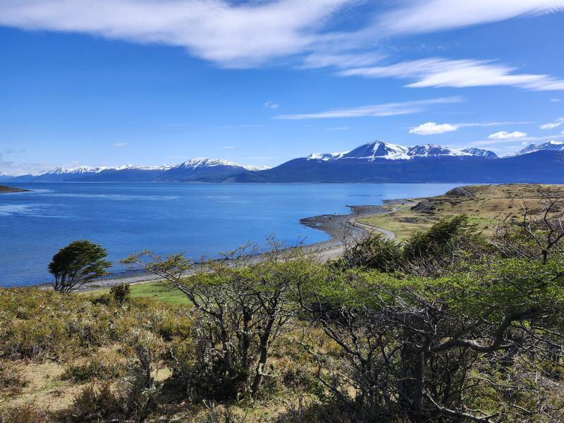 View across Canal Beagle or Beagle Channel from Róbalo Battery.