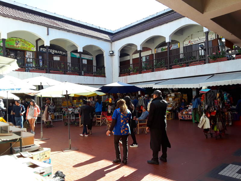 Interior of Mercado La Recova in La Serena, Chile.