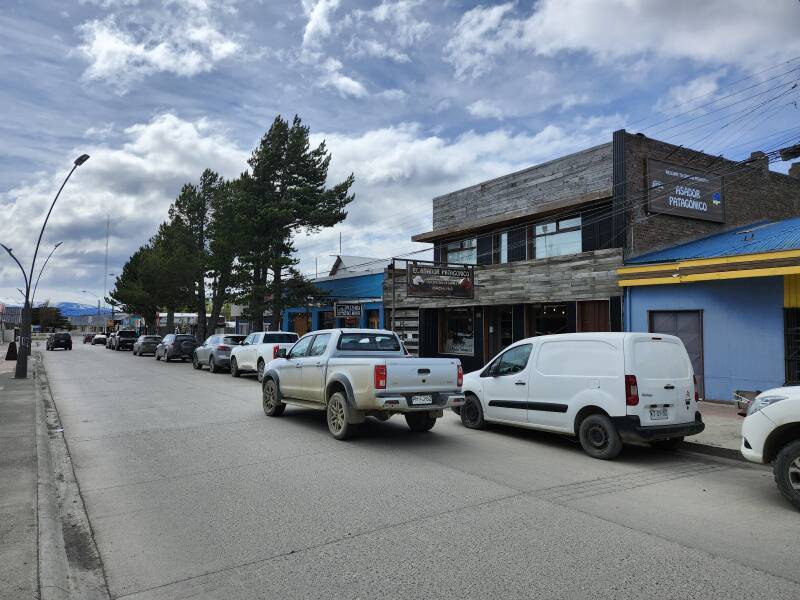 Shops and restaurants off the northeast corner of the square.