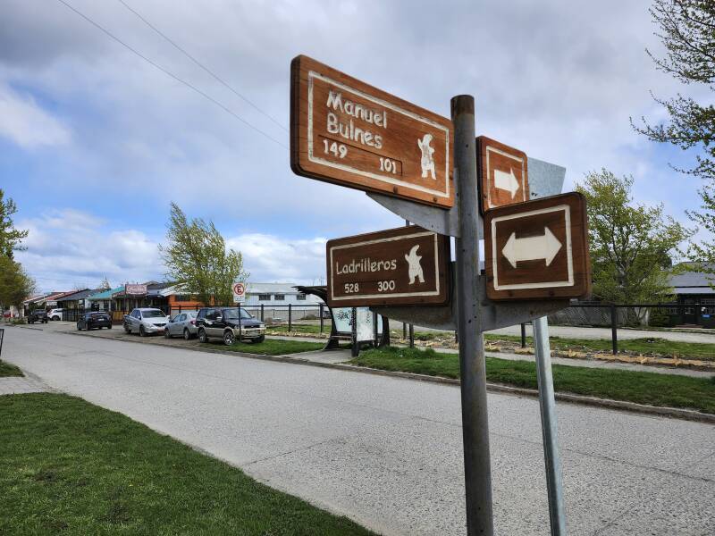 Street signs indicating one-way and two-way traffic.