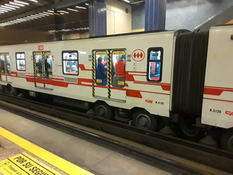 In the Metro station in Santiago, Chile.