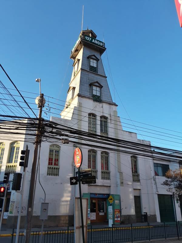 Strange lighthouse tower in Rancagua, Chile.