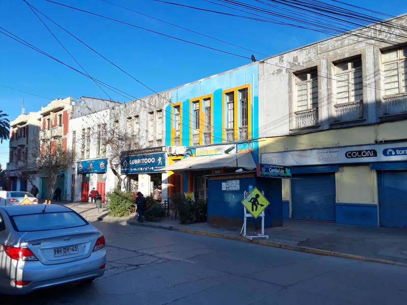 Colorful shops in Rancagua, Chile.