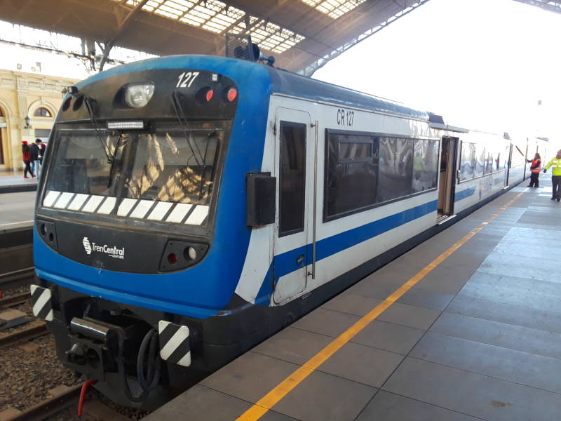 Metrotrén to Rancagua in Estación Central, the main train station in Santiago, Chile.