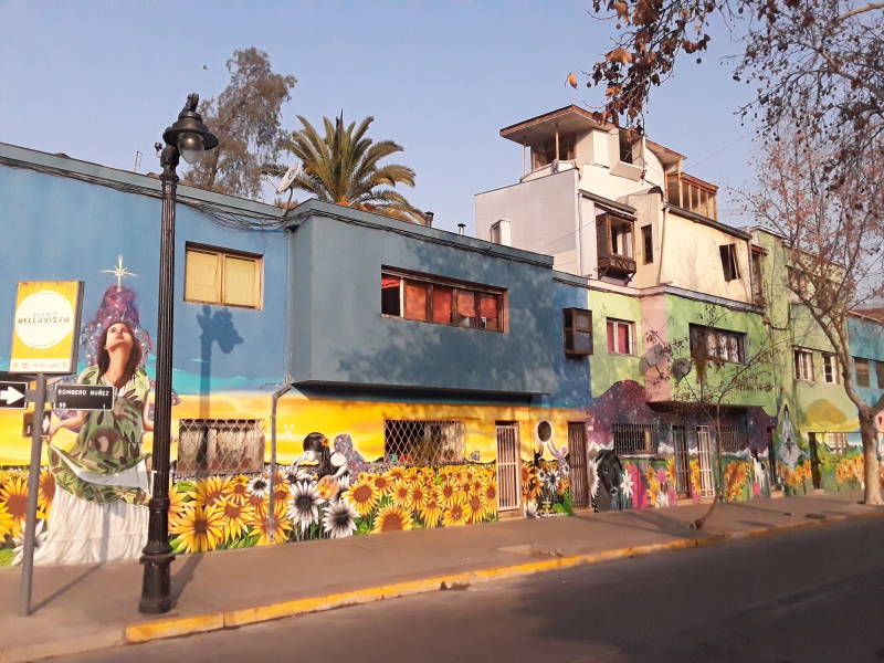 Street art in Barrio Bellavista in Santiago.
