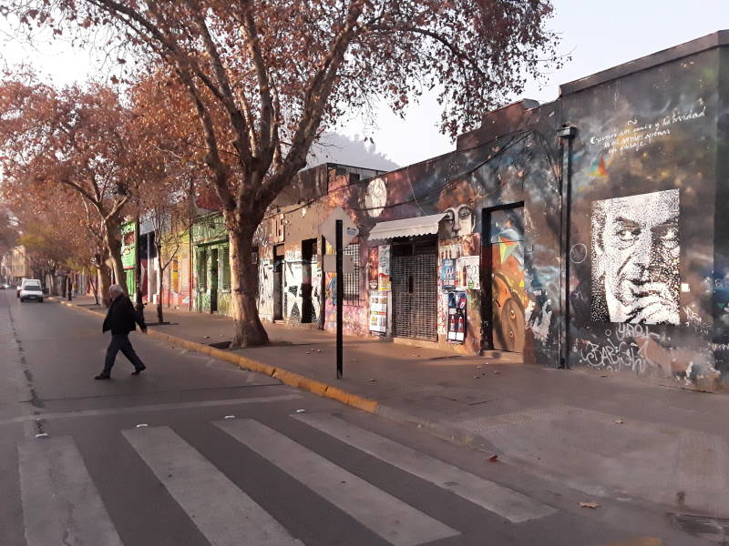 Street art in Barrio Bellavista in Santiago.