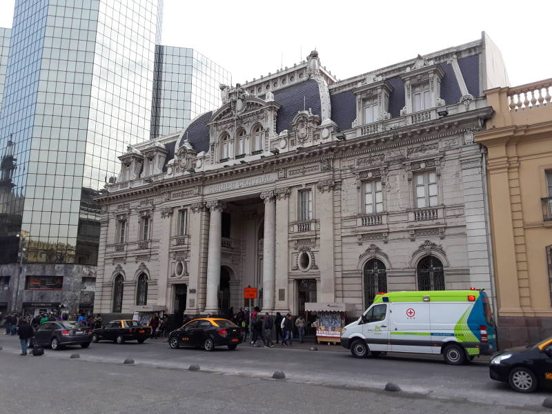 Main post office on Plaza de Armas in Santiago.