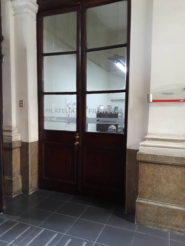 Stamp office in the main post office on Plaza de Armas in Santiago.