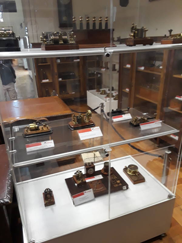 Telegraph keys and sounders in the Museum of Telegraphy in the main post office on Plaza de Armas in Santiago.