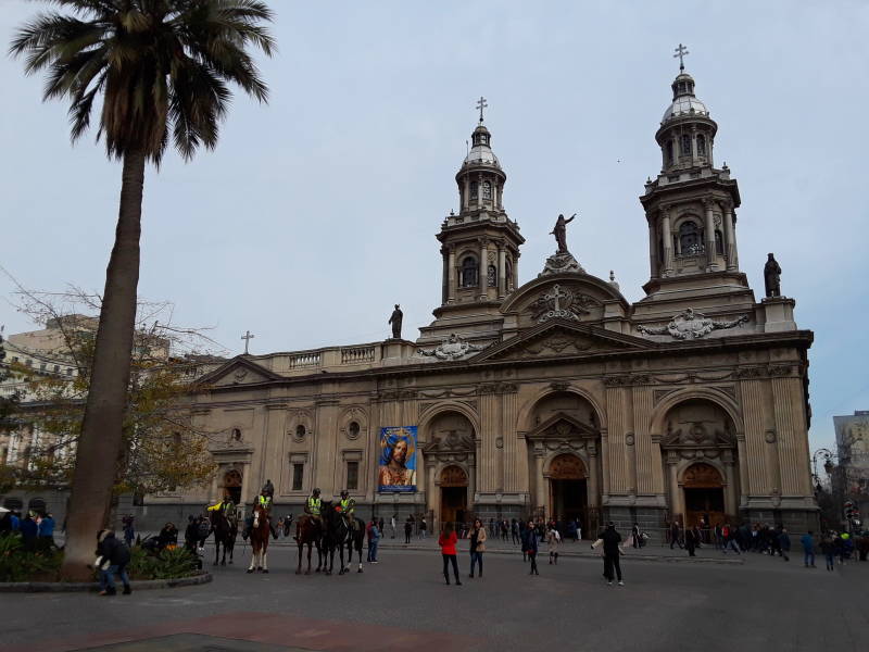 National Cathedral on Plaza de Armas in Santiago.