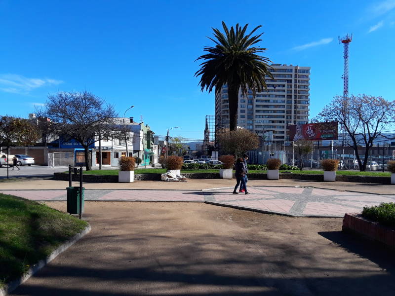 Central avenue in Talca, Chile.