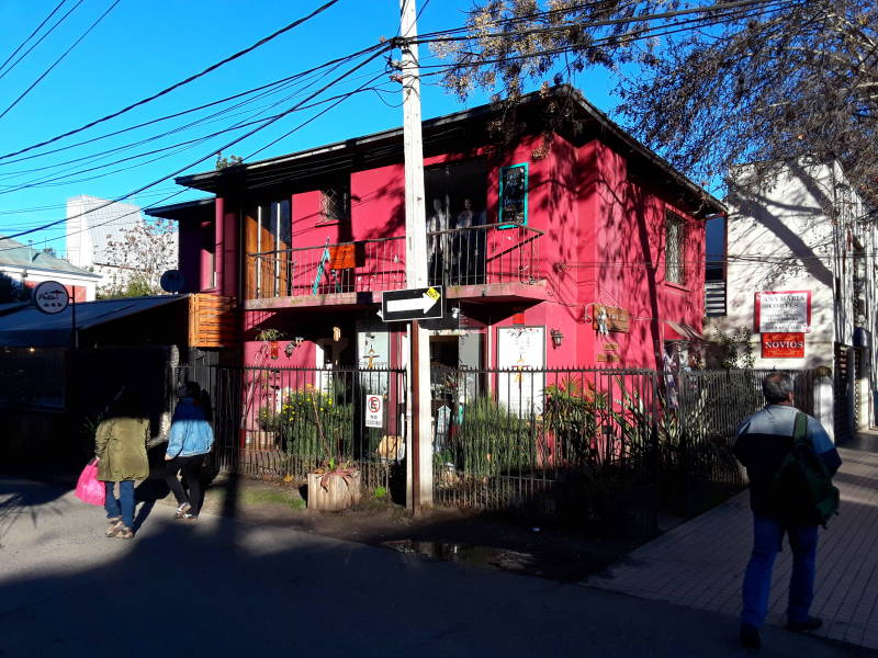 Colorful building in Talca, Chile.