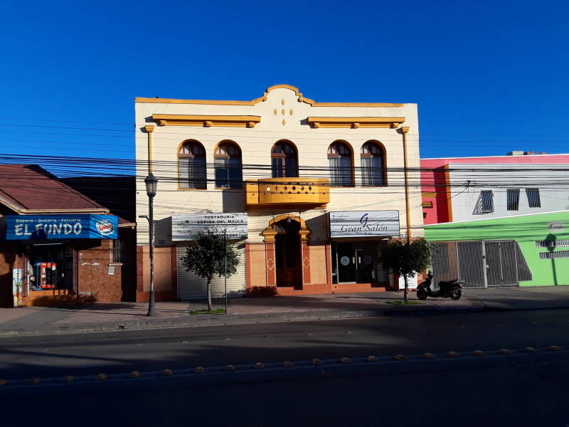 Colorful building in Talca, Chile.