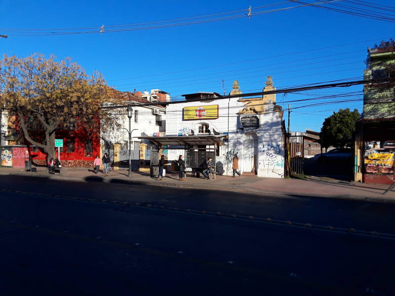 Colorful building in Talca, Chile.