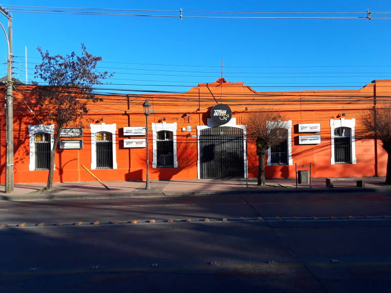 Colorful building in Talca, Chile.