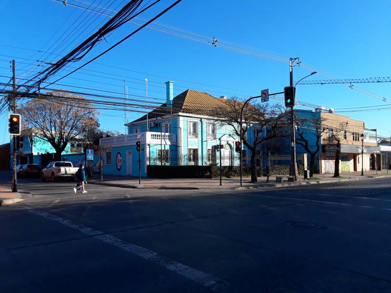 Colorful building in Talca, Chile.