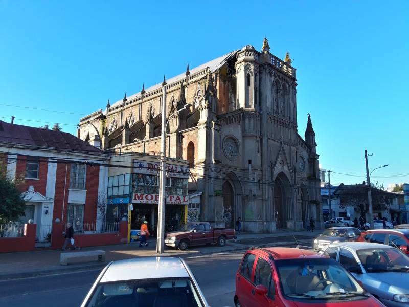 Earthquake-damaged cathedral in Talca, Chile.