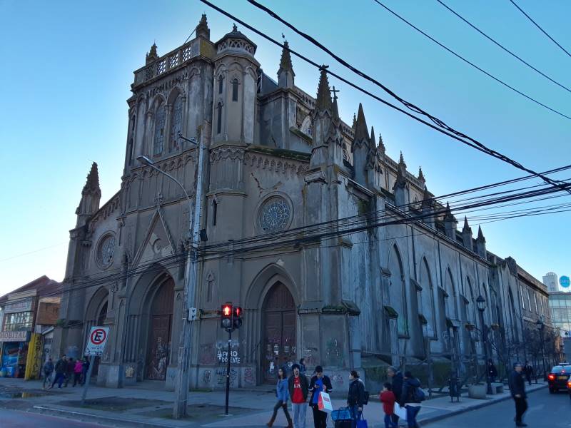 Earthquake-damaged cathedral in Talca, Chile.