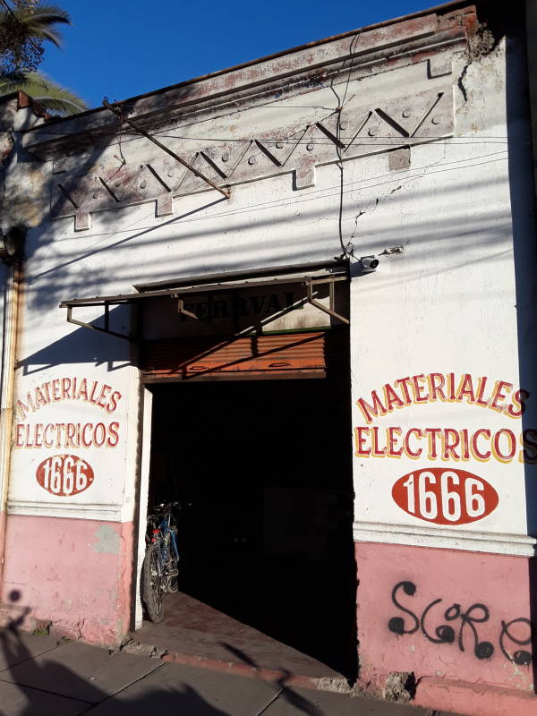 Colorful building in Talca, Chile.