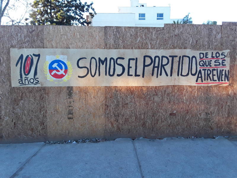 Communist banner in Talca, Chile.