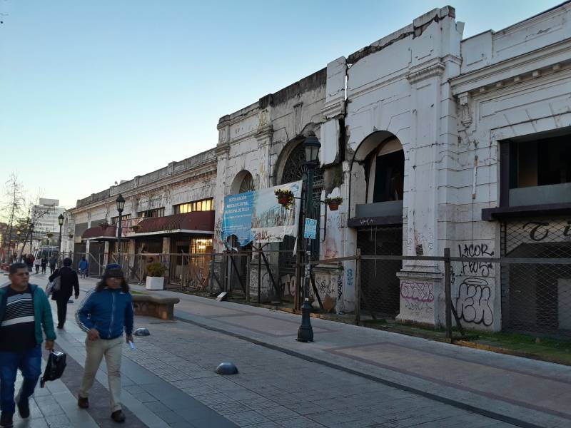 Earthquake-damaged central market in Talca, Chile.