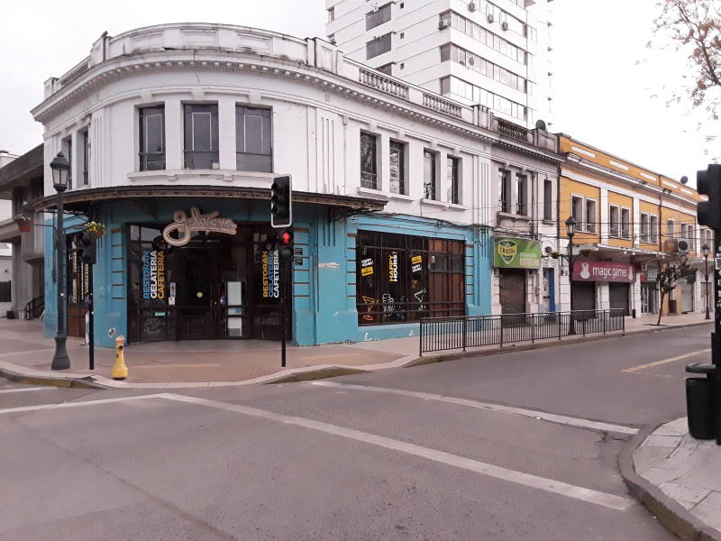 Business buildings in Talca, Chile.