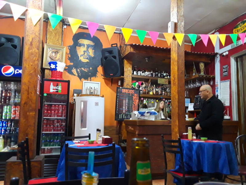 Lunch at Restaurante Via Lactea on Calle 6 Oriente in Talca, Chile.
